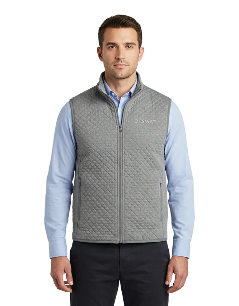 Grey Quilted Vest – Men’s
